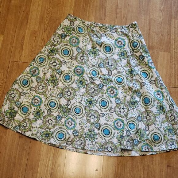 NWT plus size petite floral linen skirt size 16p - Picture 1 of 2